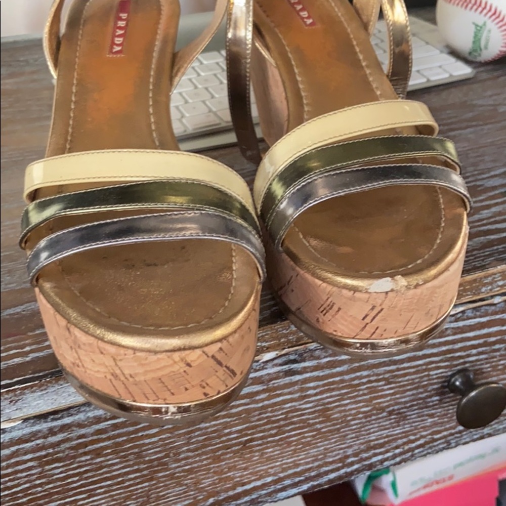 Used Prada LAME Multicolor Platino sandals - Picture 4 of 8